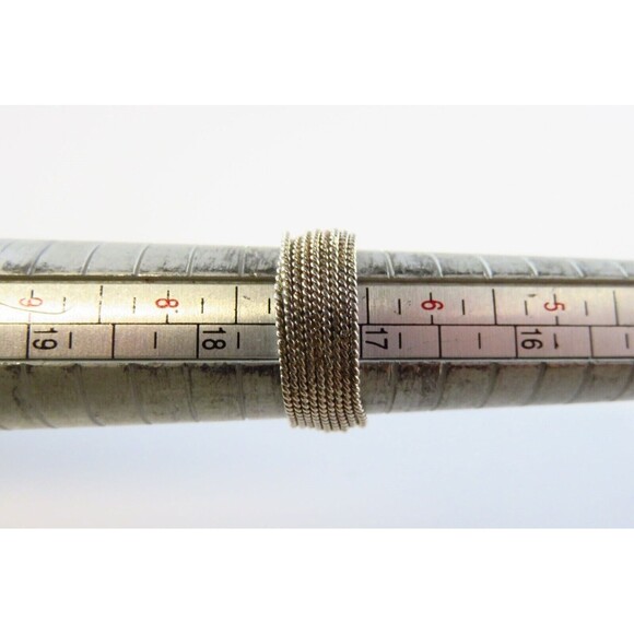 Twisted Wire Sterling Silver Orange Stone Multi Band Ring Ring Size 7 - Picture 11 of 11